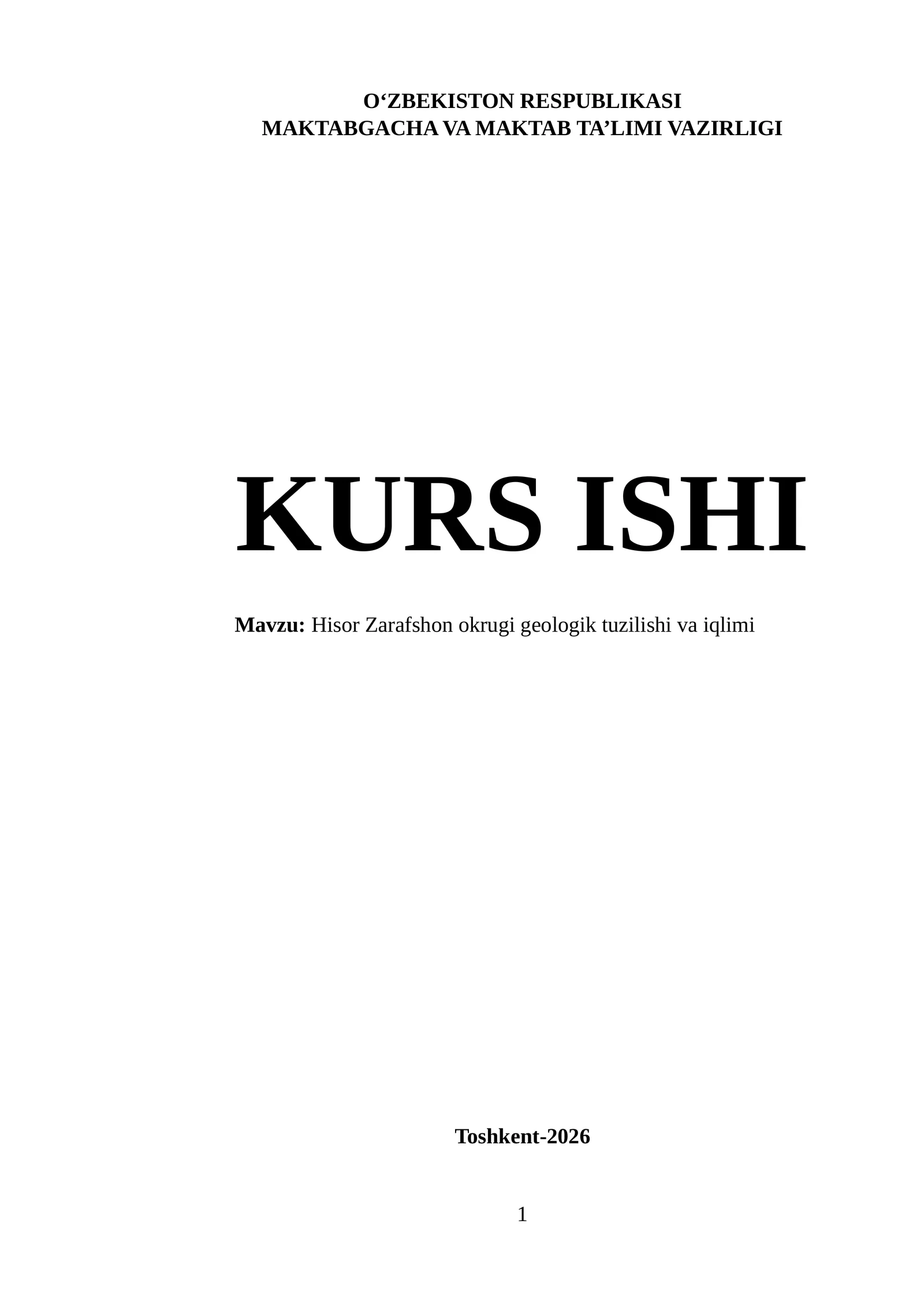Hisor Zarafshon okrugi geologik tuzilishi va iqlimi