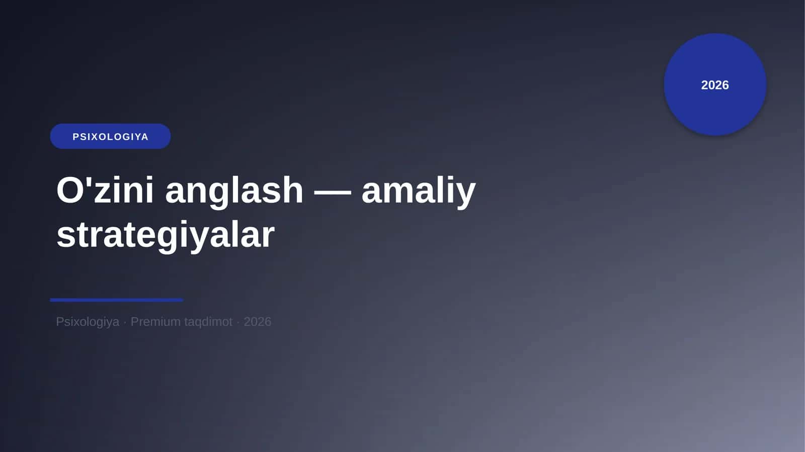 O'zini anglash — amaliy strategiyalar