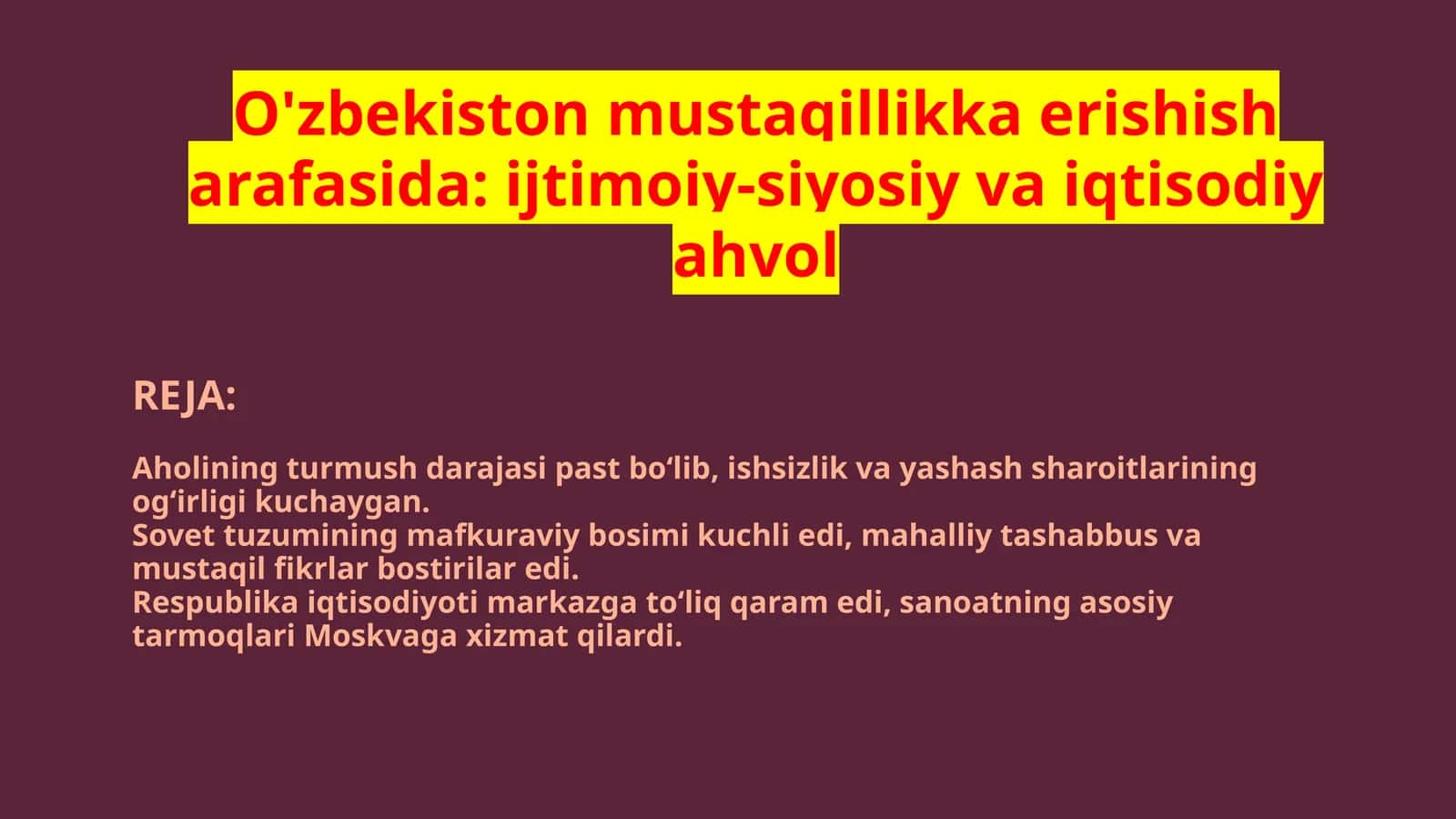 O'zbekiston mustaqillikka erishish jarayoni