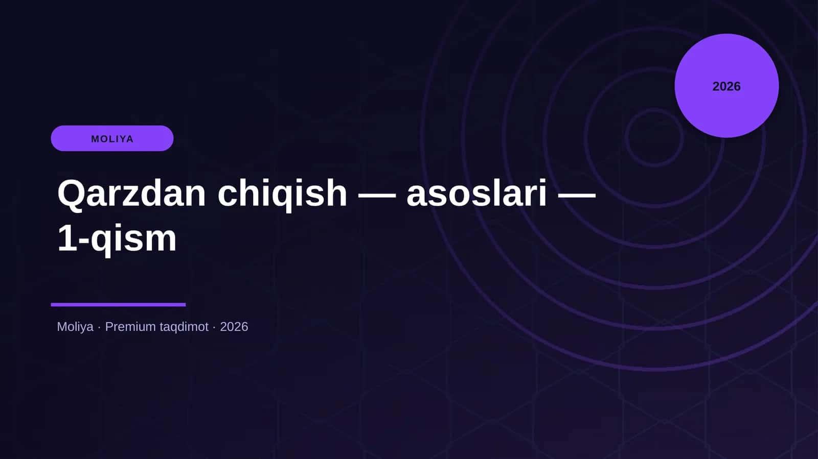 Qarzdan chiqish — asoslari — 1-qism