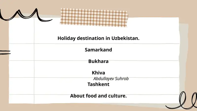 Holiday destination in Uzbekistan