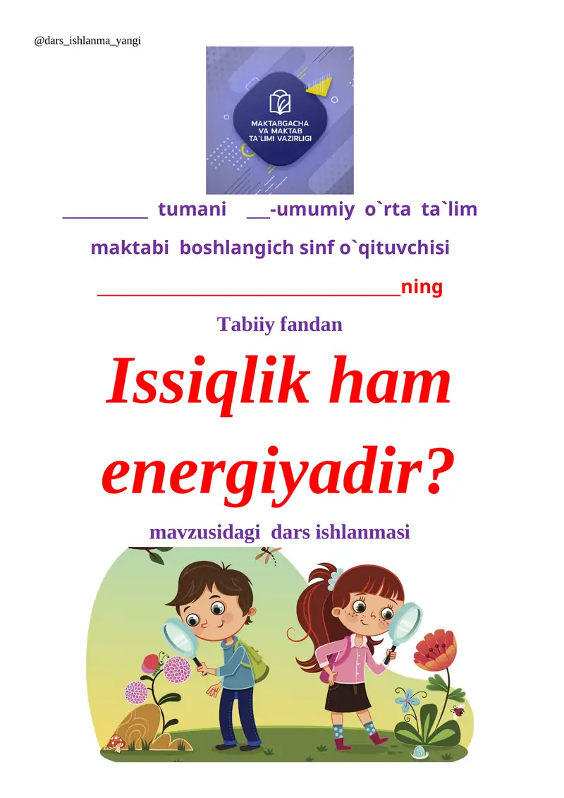 Issiqlik ham energiyadir