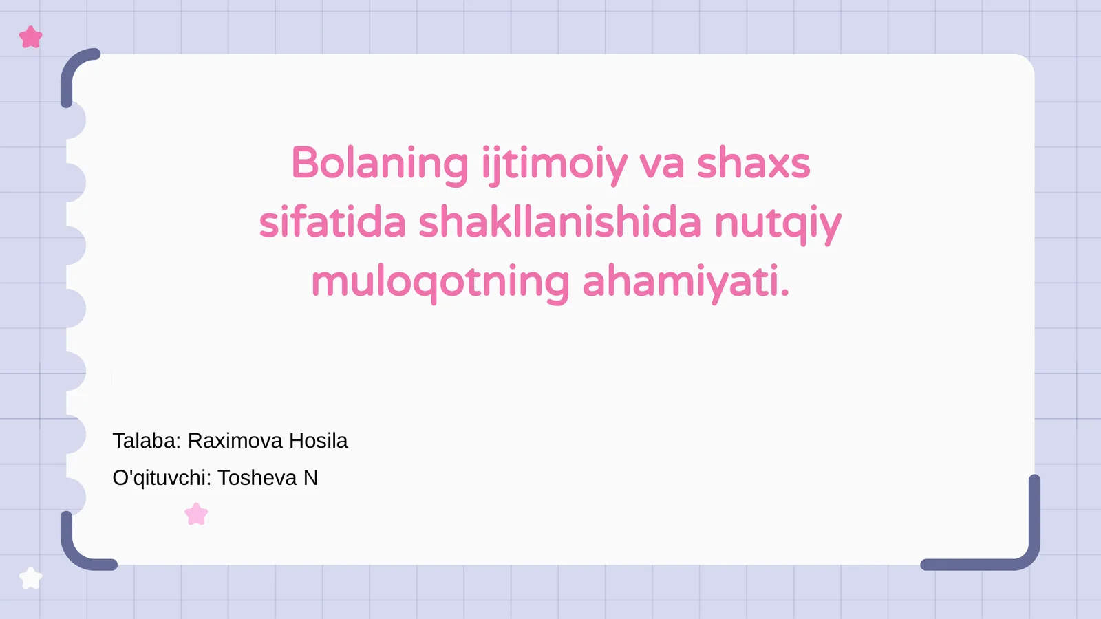 Nutqiy muloqotning ahamiyati