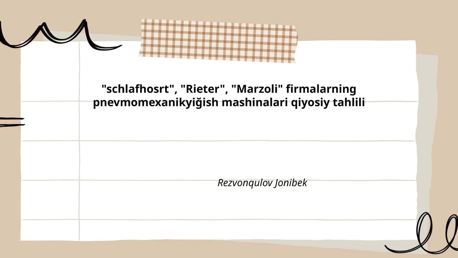 Schlafhorst pnevmomexanik yig'ish mashinasi texnologiyasi