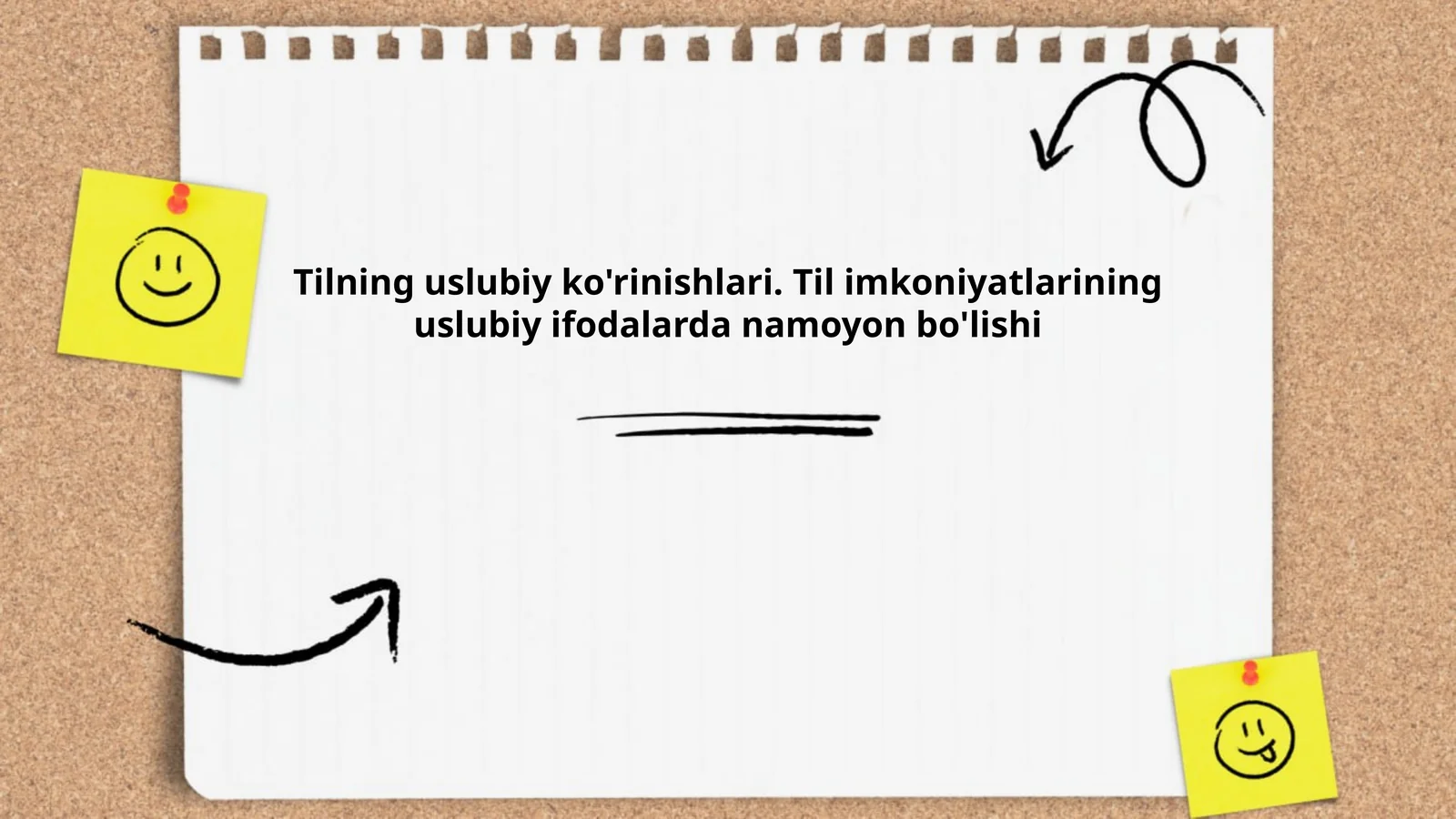 Tilning uslubiy ko'rinishlari. Til imkoniyatlarining uslubiy ifodalarda namoyon bo'lishi