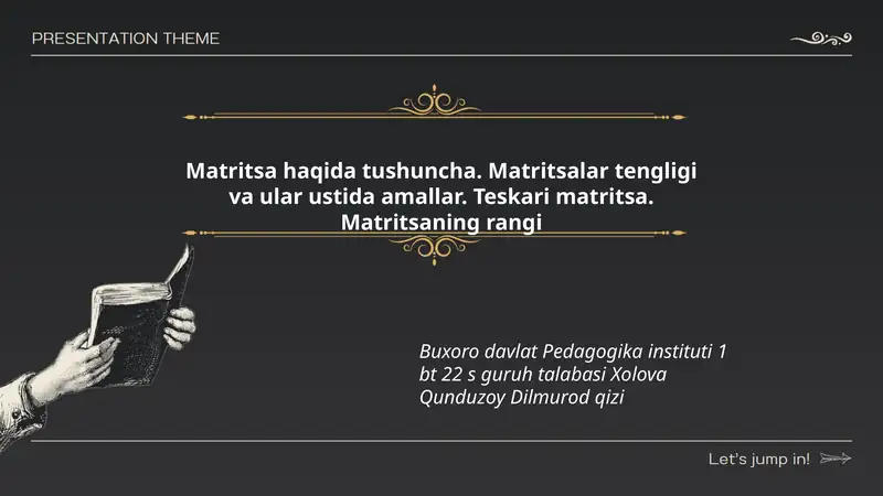 Matritsa haqida tushuncha