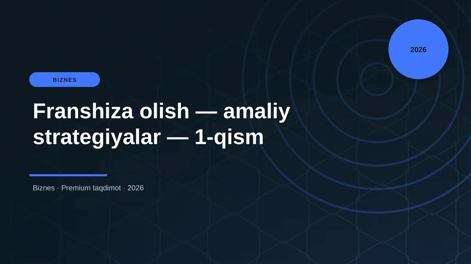 Franshiza olish — amaliy strategiyalar — 1-qism