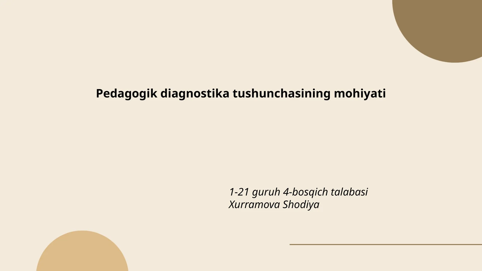 Pedagogik diagnostika tushunchasining mohiyati