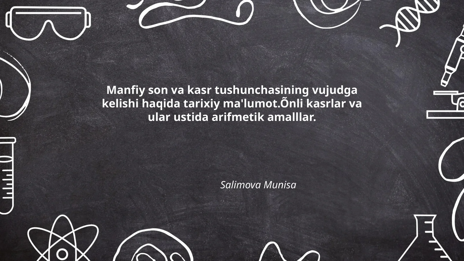 Manfiy son va kasr tushunchasi