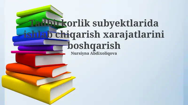 Ishlab chiqarish xarajatlarini boshqarish