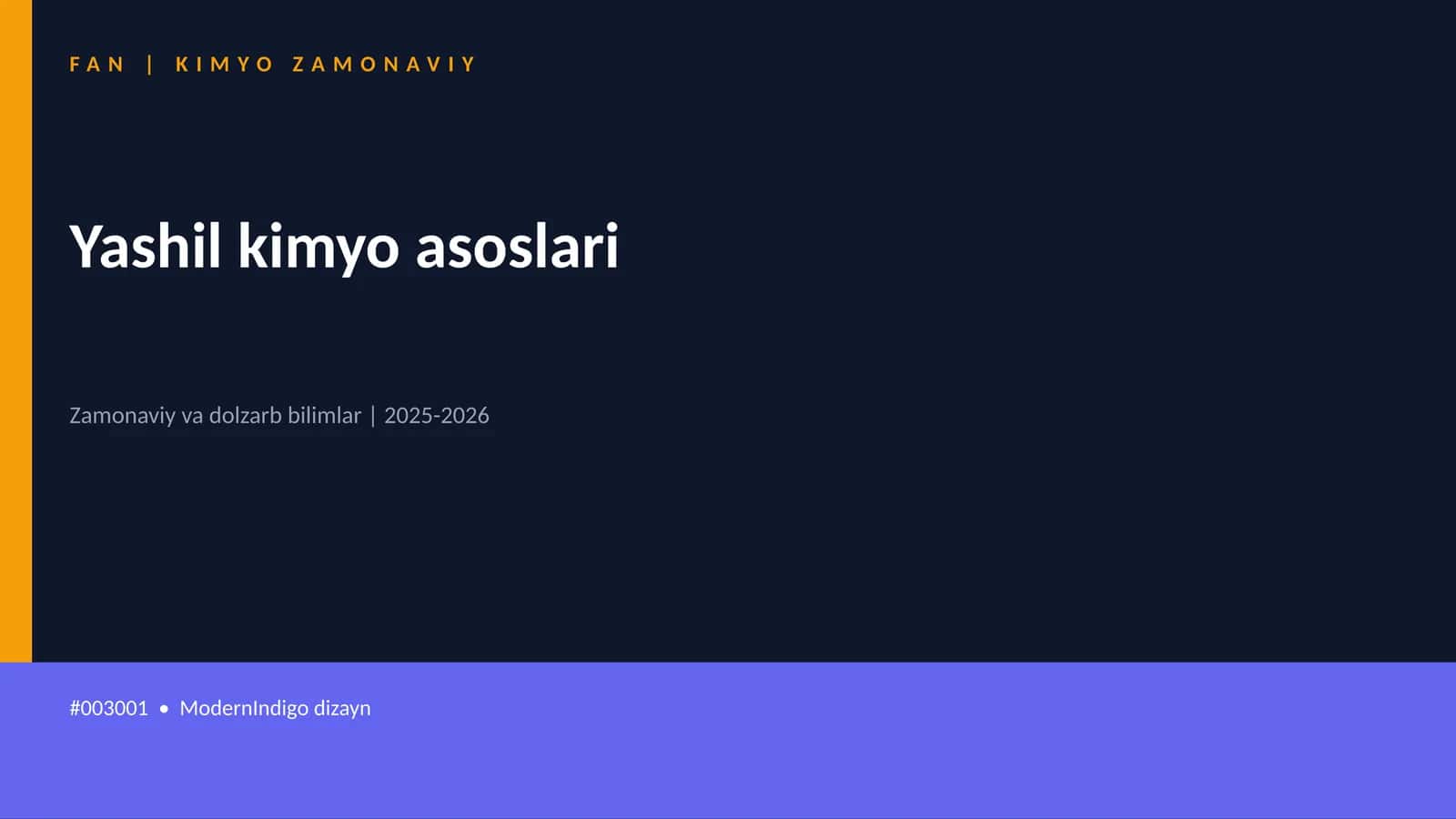 Yashil kimyo asoslari