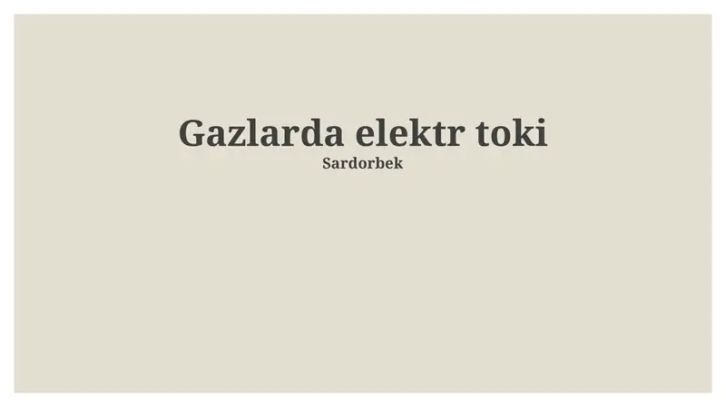 Gazlarda elektr toki