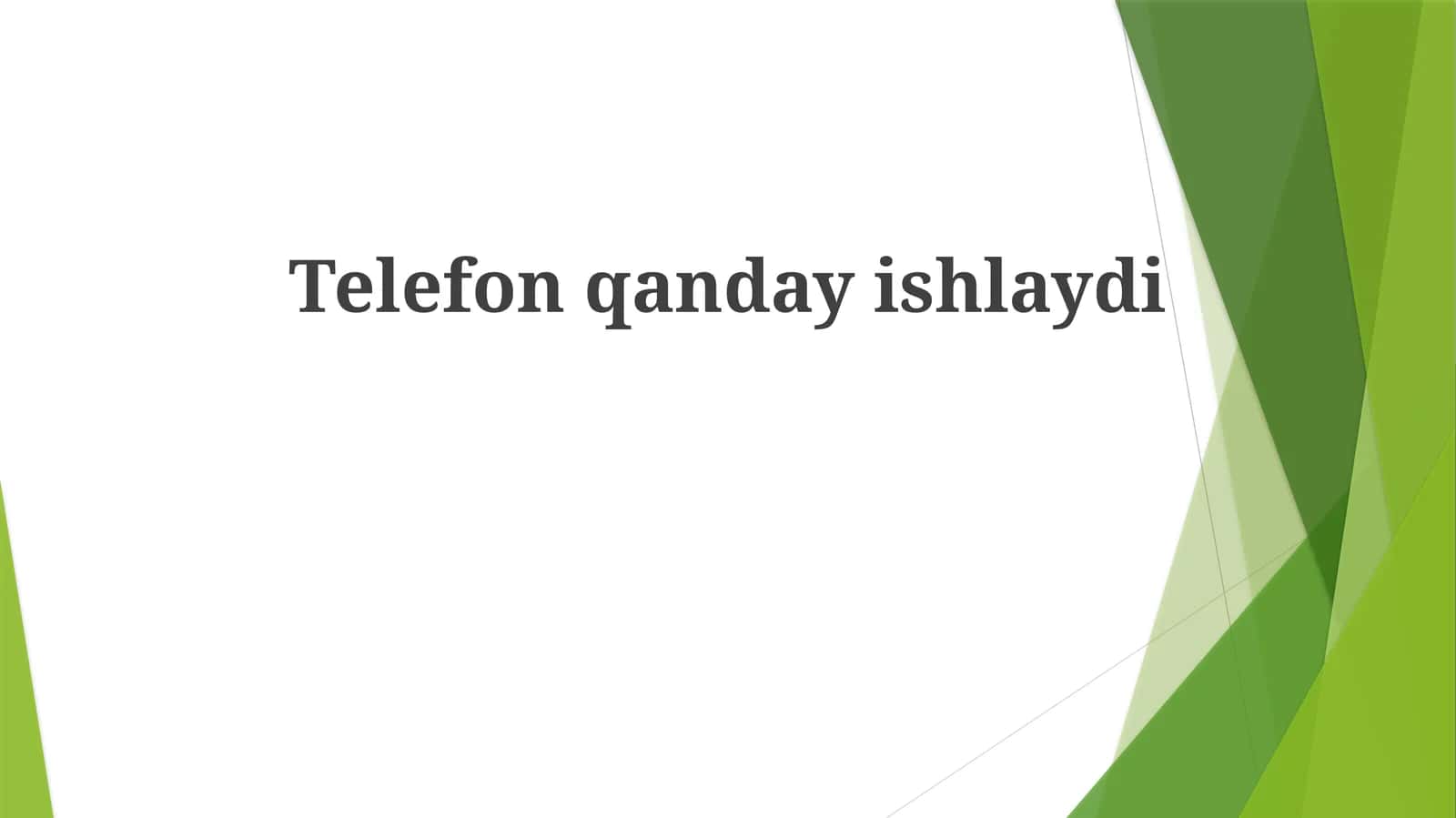 Telefon qanday ishlaydi