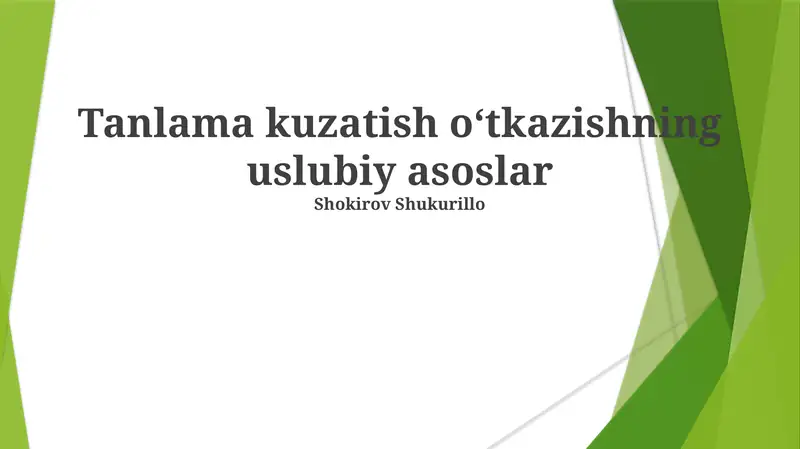 Ma'lumotlarni yig'ish va tahlil qilish usullari