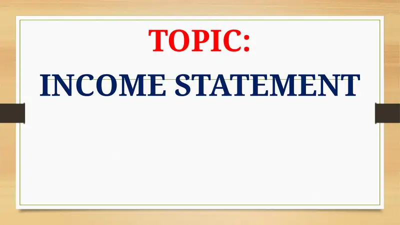 Income statement