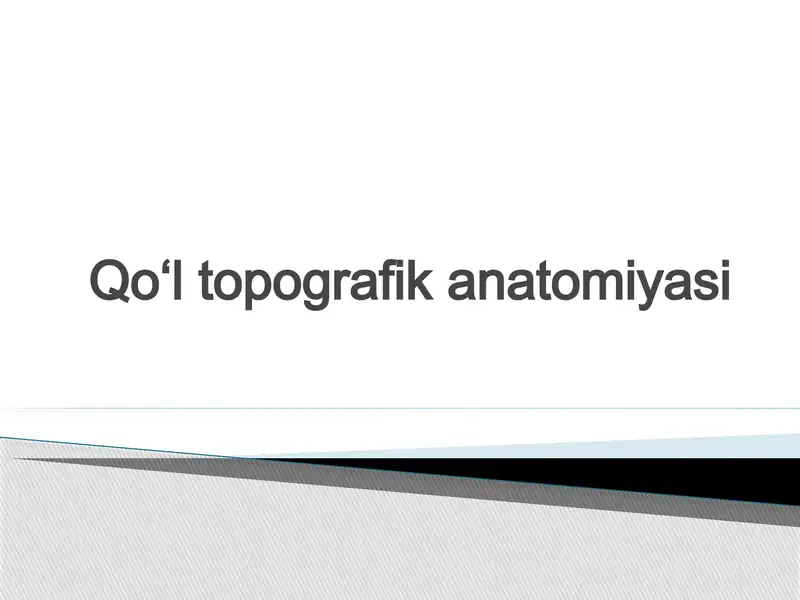 qoʻl topgrafik anatomiyasi