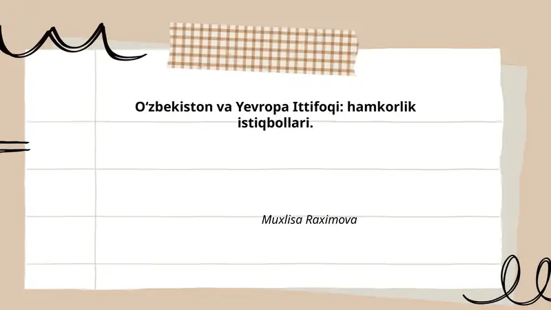 Oʻzbekiston va Yevropa Ittifoqi: hamkorlik istiqbollari