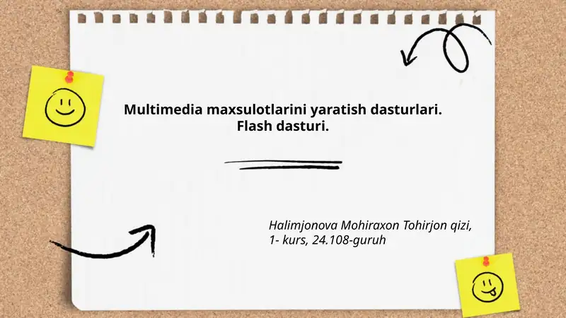 Multimedia maxsulotlarini yaratish dasturlari. Flash dasturi