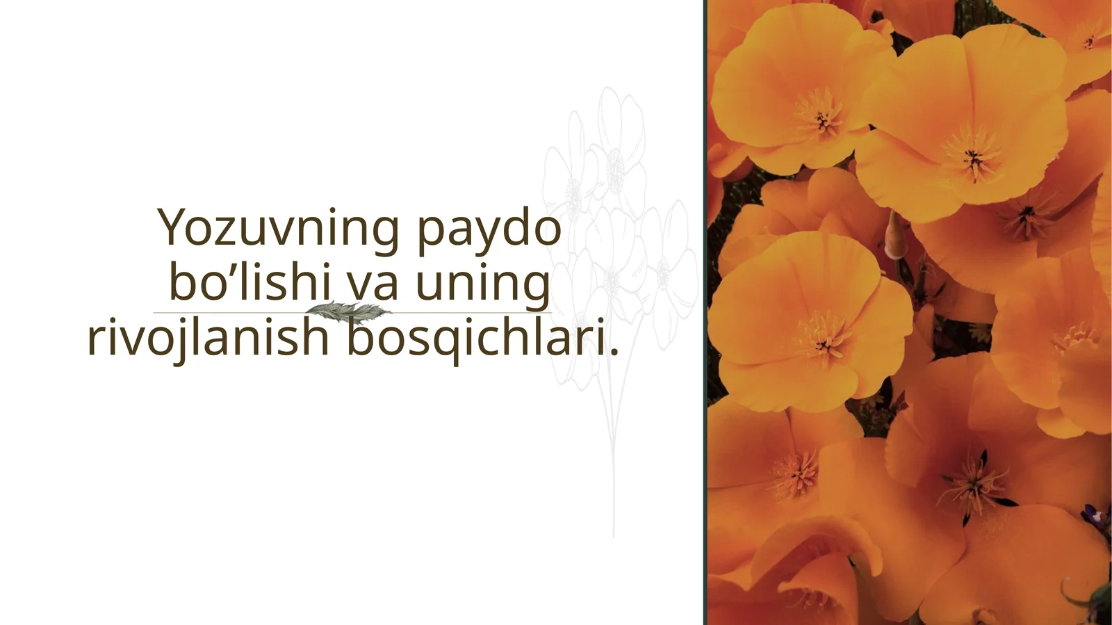 Yozuvning paydo bo’lishi va uning rivojlanish bosqichlari