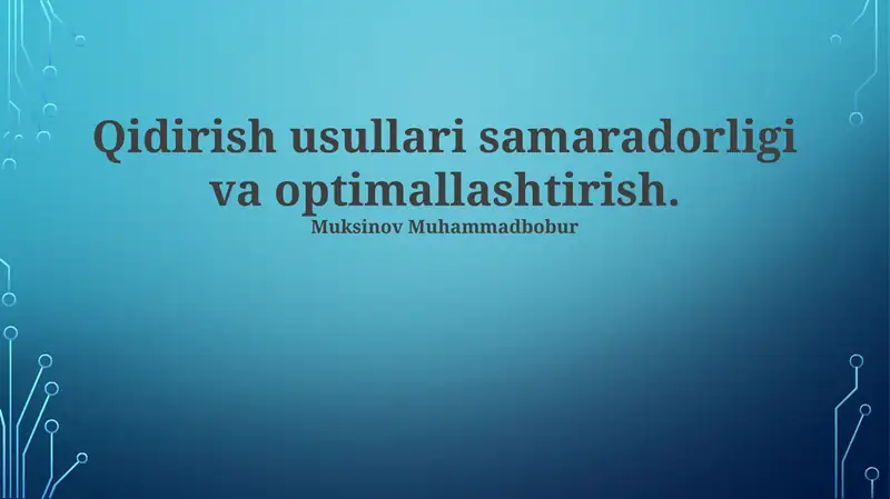 Samarali Qidiruv Algoritmlari