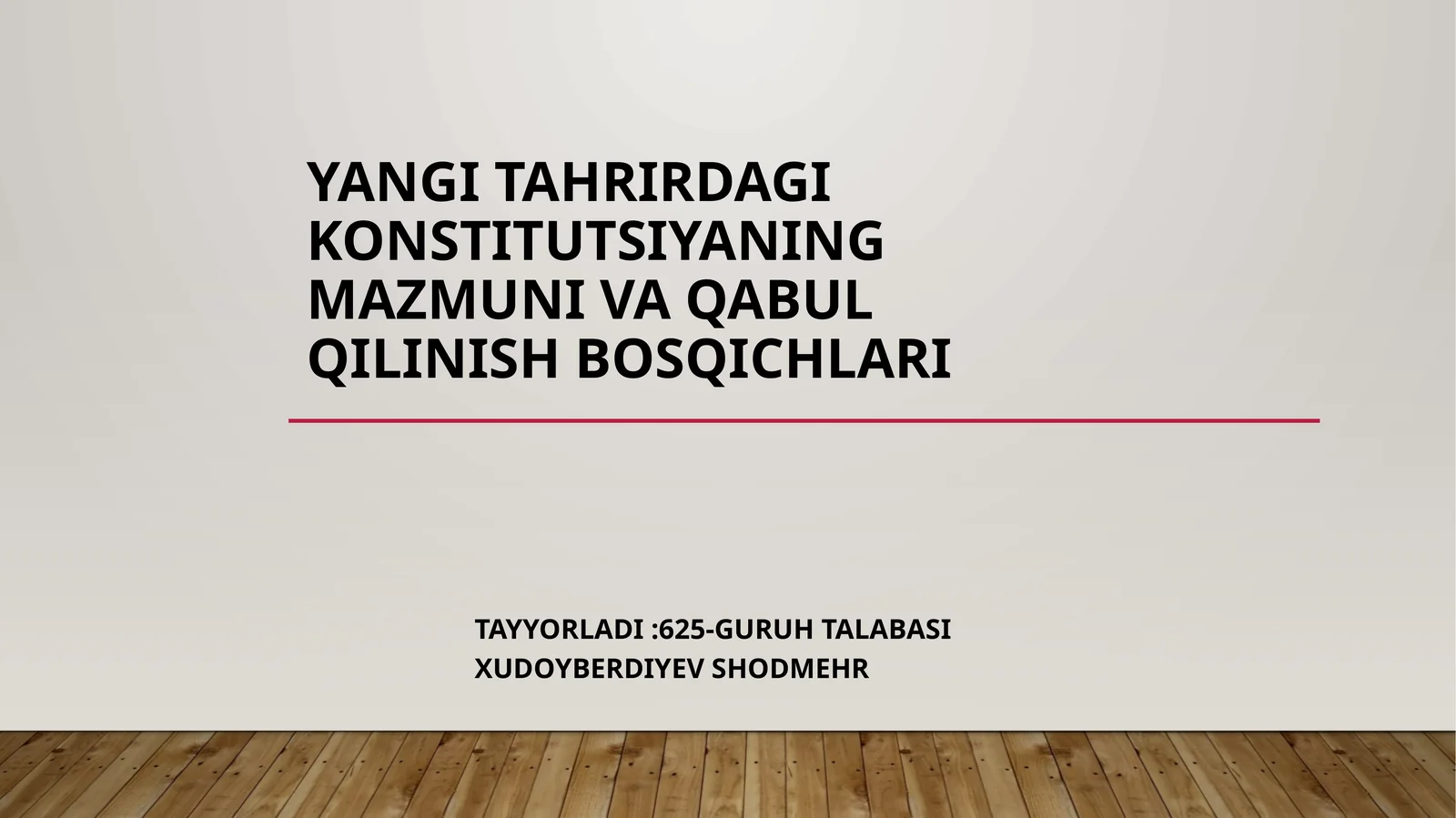 YANGI TAHRIRDAGI KONSTITUTSIYANING MAZMUNI VA QABUL QILINISH BOSQICHLARI
