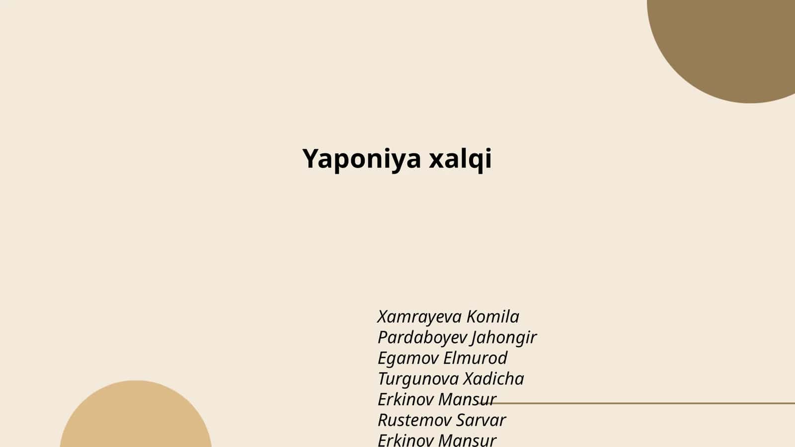 Yaponiya xalqining tarixi