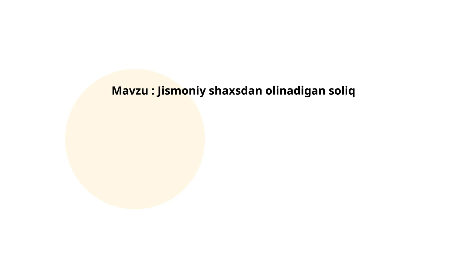 Jismoniy shaxsdan olinadigan soliq