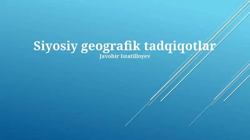 Siyosiy geografik tadqiqotlar