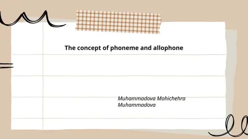 The concept of phoneme and allophone