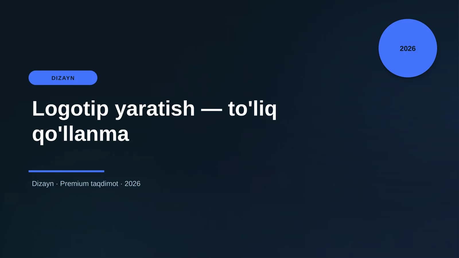 Logotip yaratish — to'liq qo'llanma