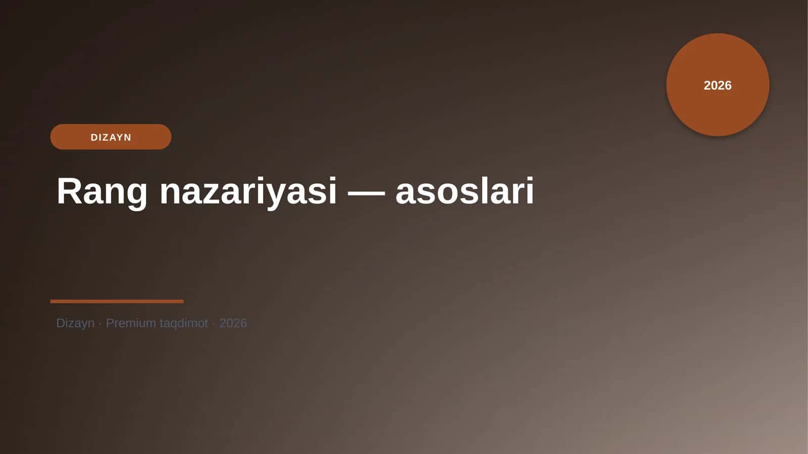 Rang nazariyasi — asoslari