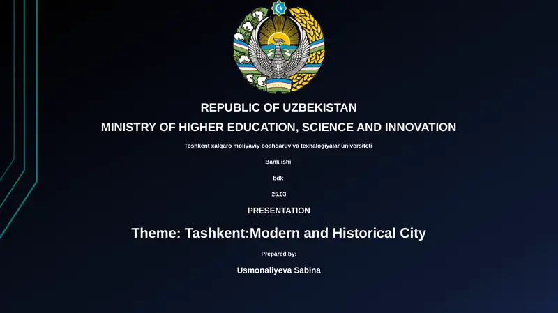 Tashkent:Modern and Historical City