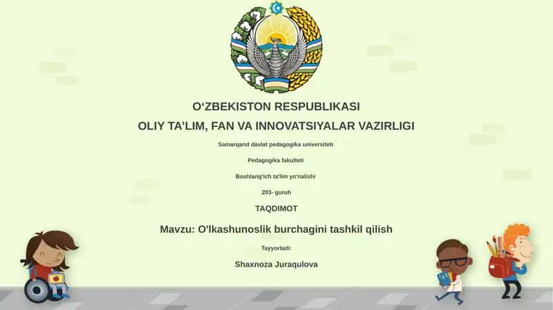 O'lkashunoslik burchagini tashkil qilish