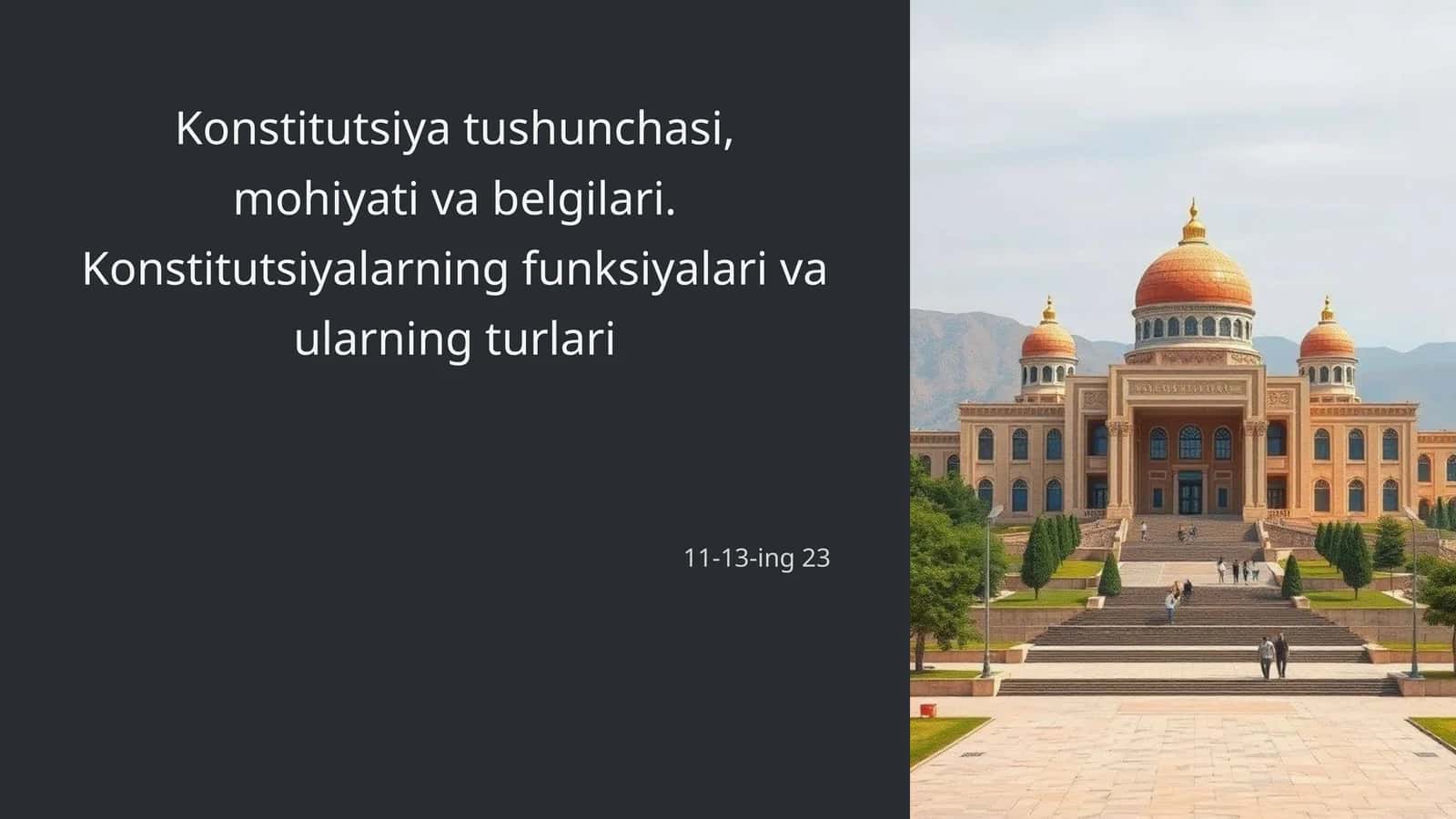 Konstitutsiya tushunchasi, mohiyati va belgilari