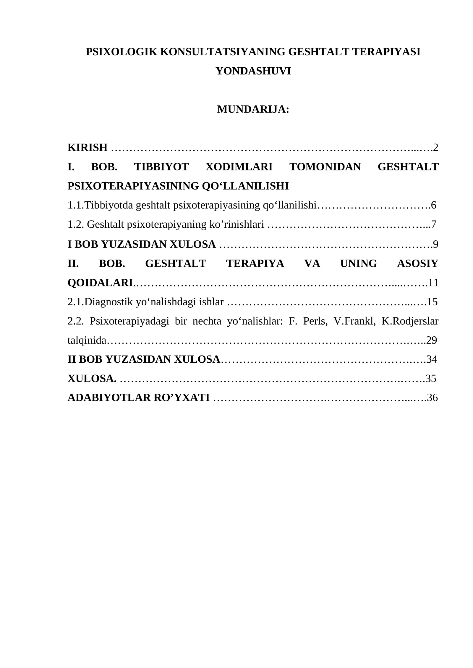 PSIXOLOGIK KONSULTATSIYANING GESHTALT TERAPIYASI YONDASHUVI