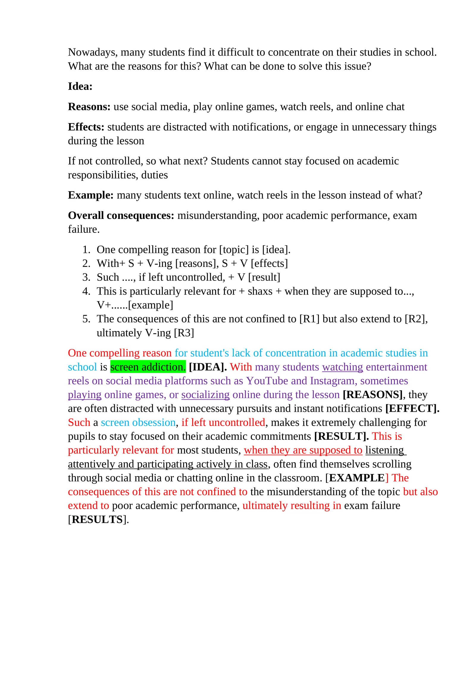 Reasons for Lack of Concentration in Academic Studies
