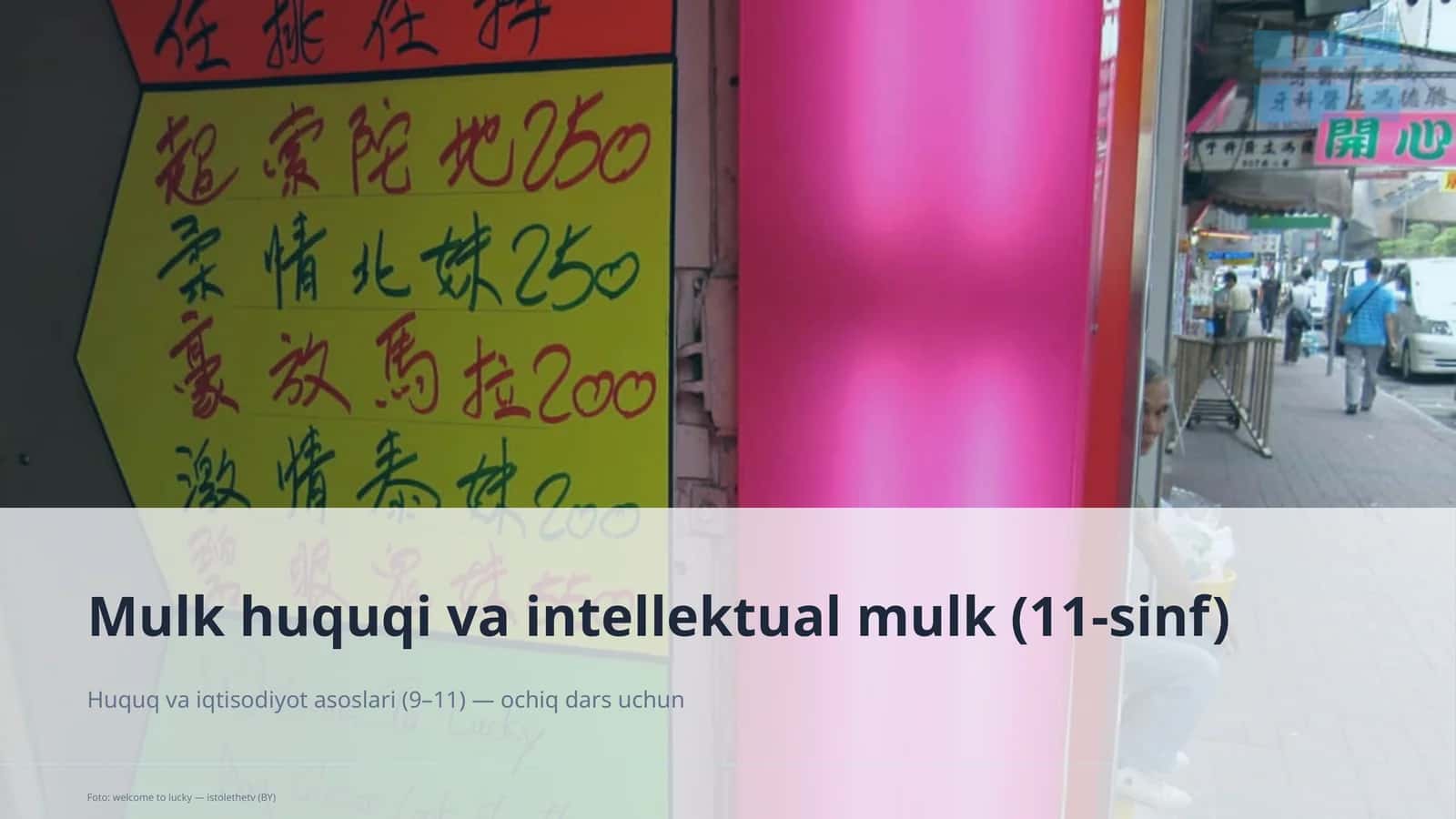 Mulk huquqi va intellektual mulk (11-sinf)