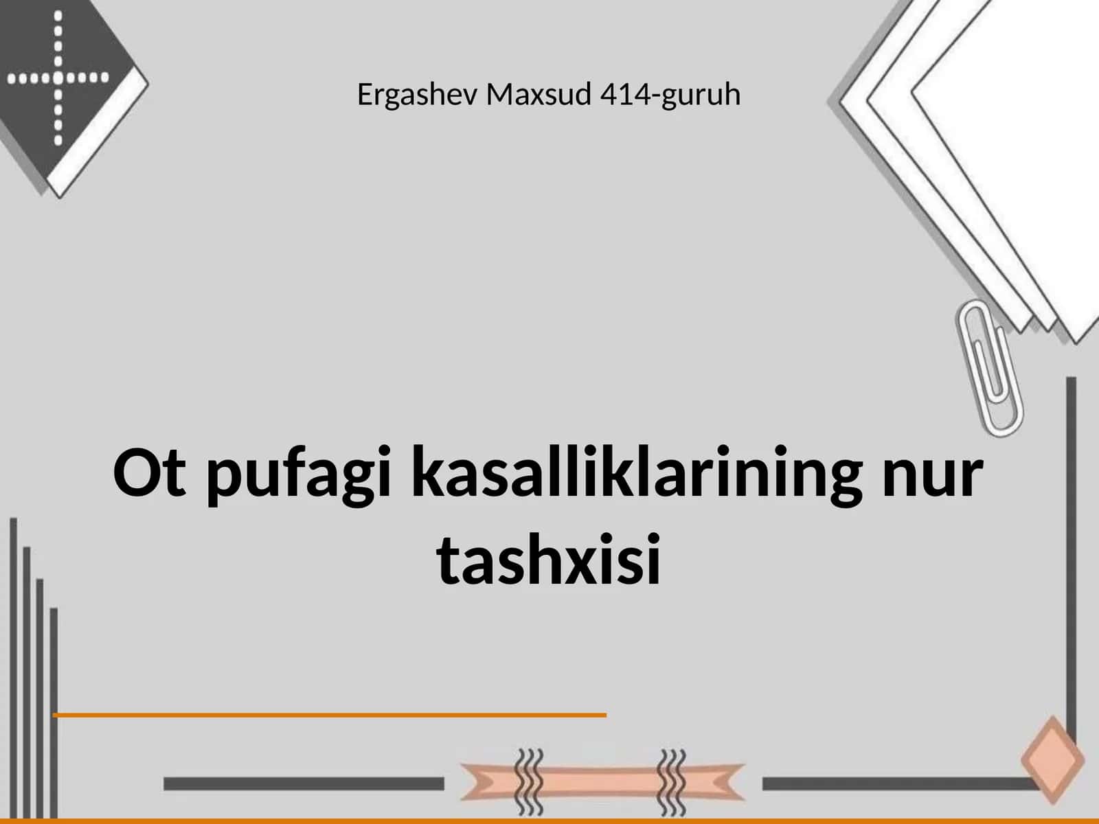 Ot pufagi kasalliklarining nur tashxisi