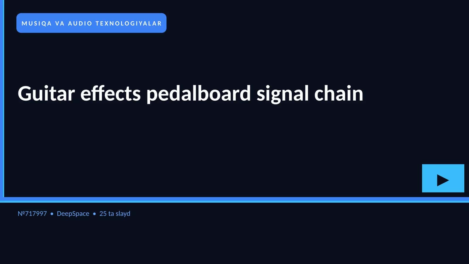 MUSIQA VA AUDIO TEXNOLOGIYALAR