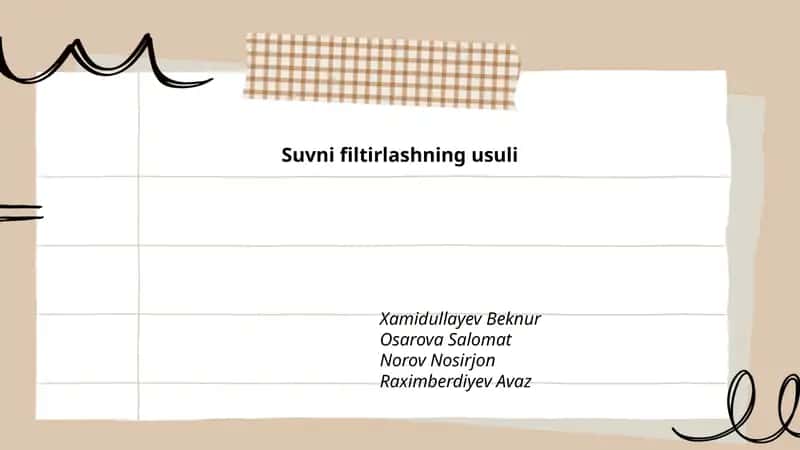 Suvni biologik filtirlash
