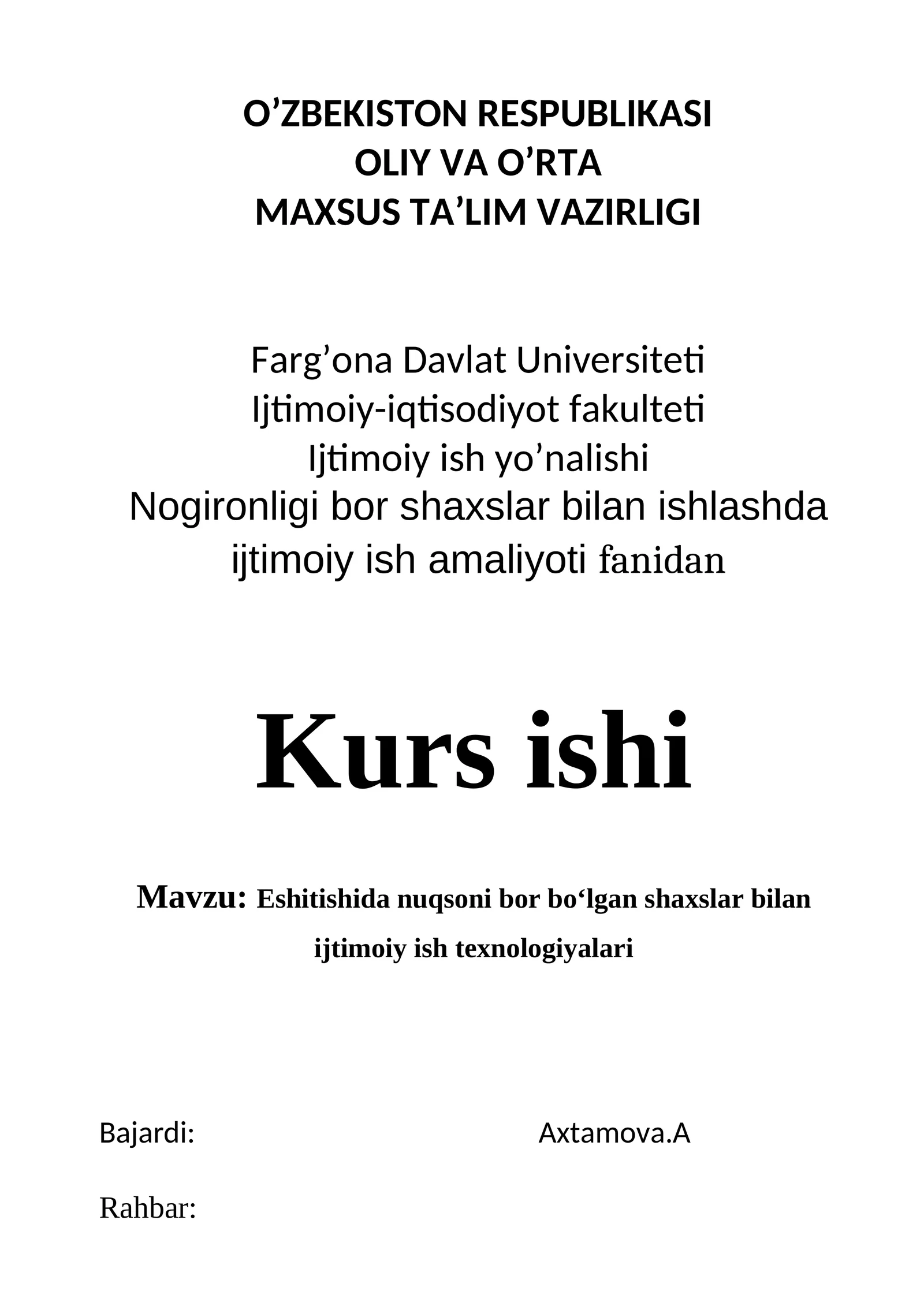 Eshitishida nuqsoni bor bo‘lgan shaxslar bilan ijtimoiy ish texnologiyalari