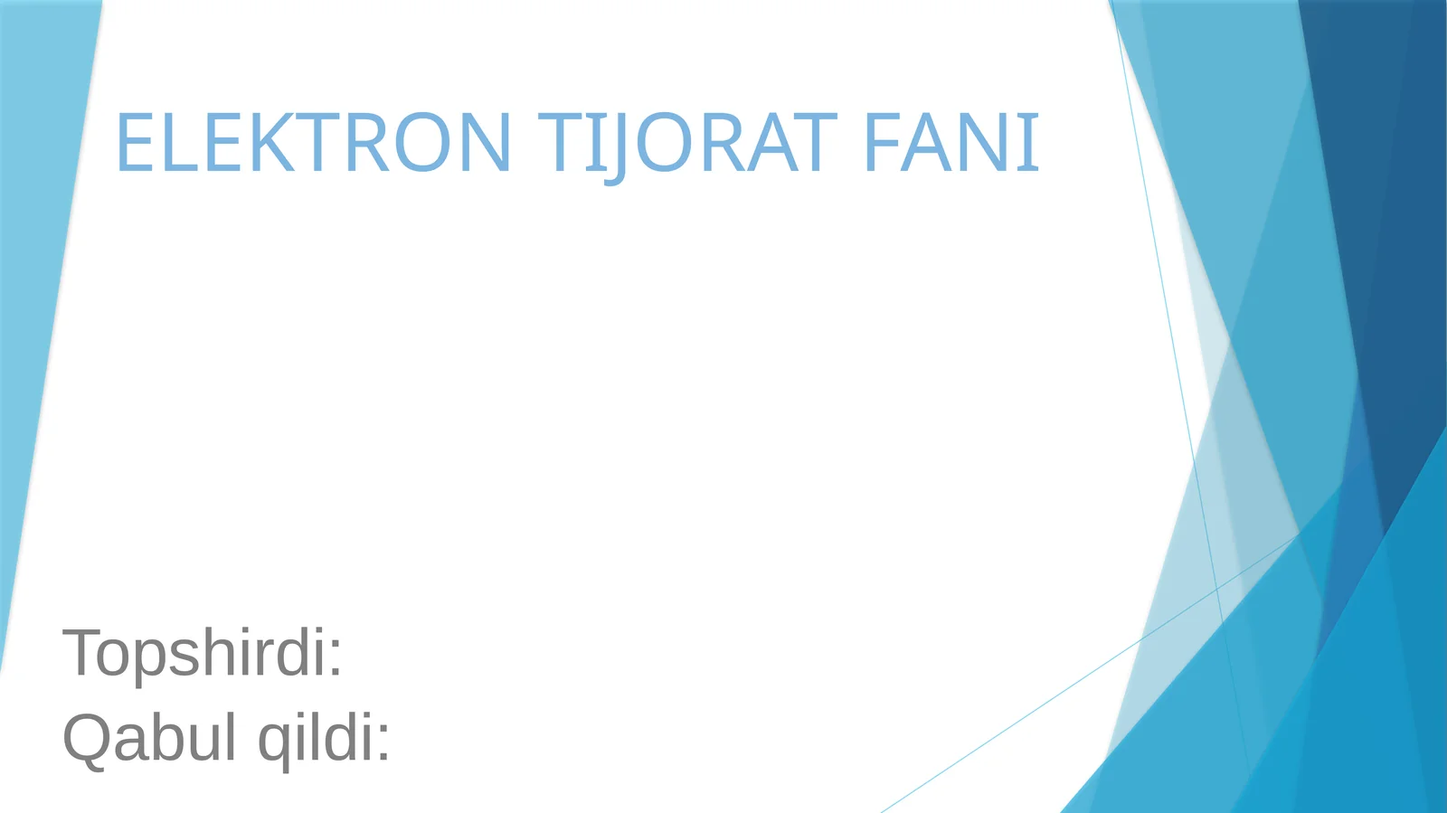 Mobil Platformalarga Asoslangan Elektron Tijorat