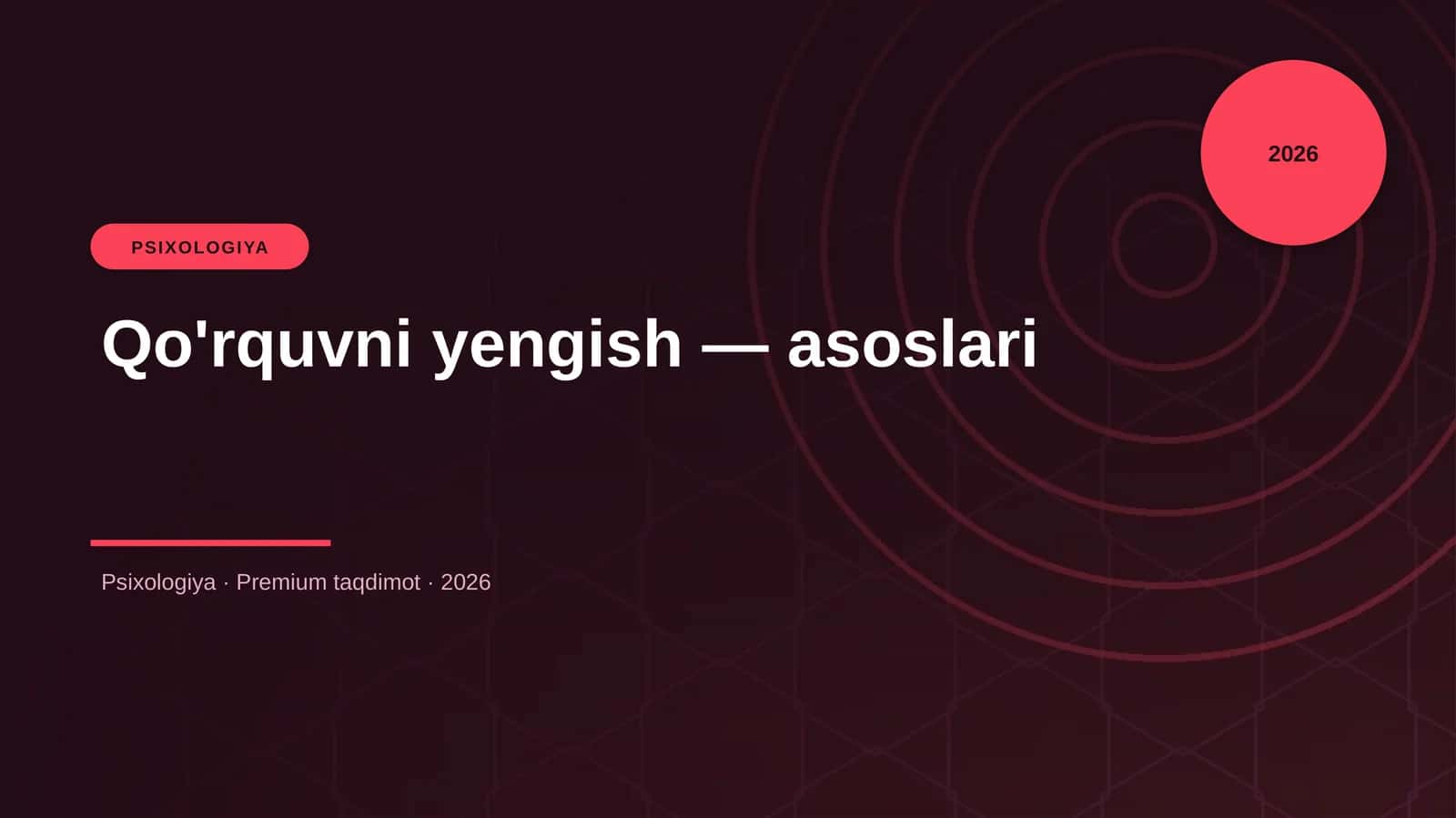 Qo'rquvni yengish — asoslari