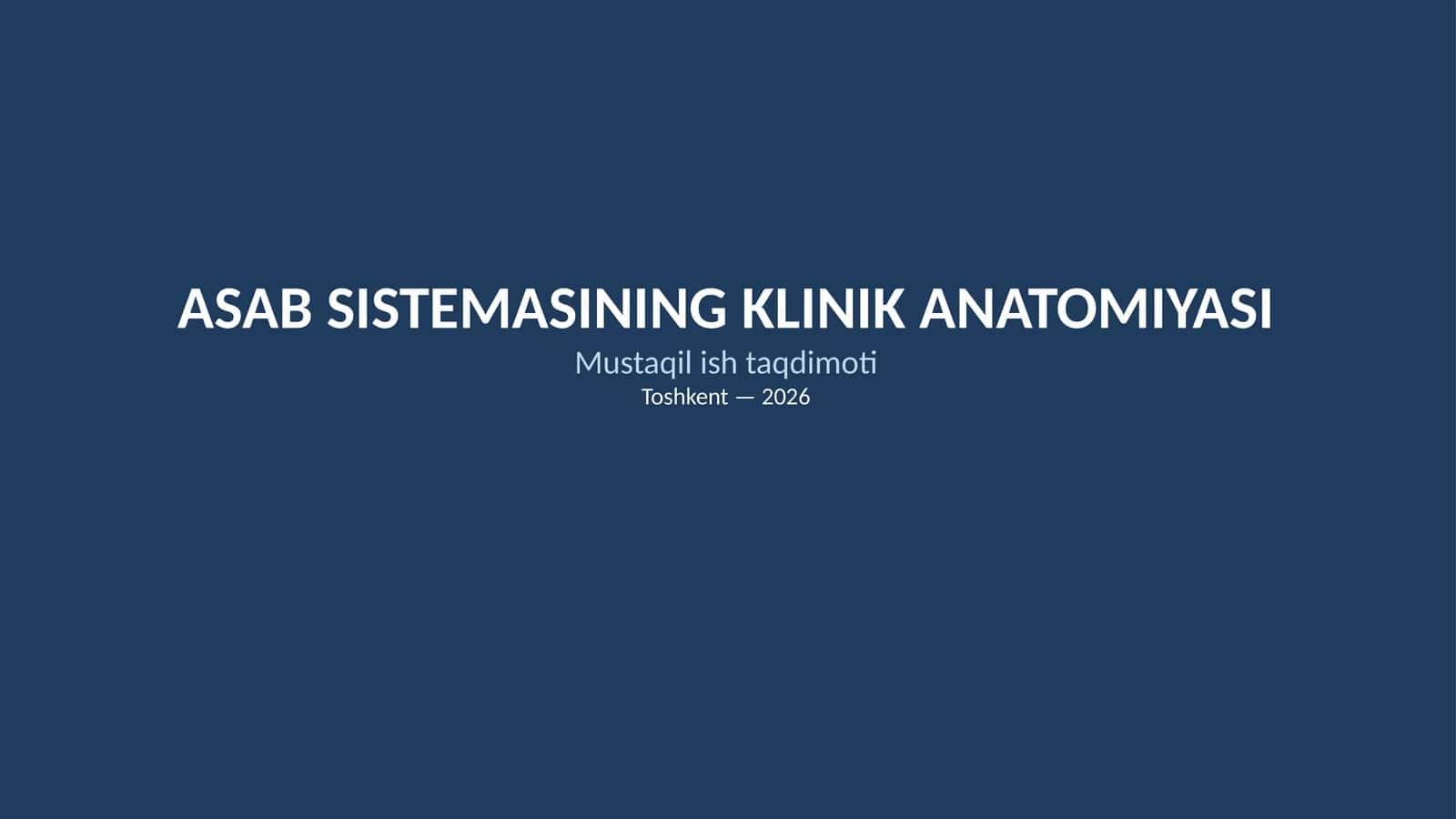ASAB SISTEMASINING KLINIK ANATOMIYASI