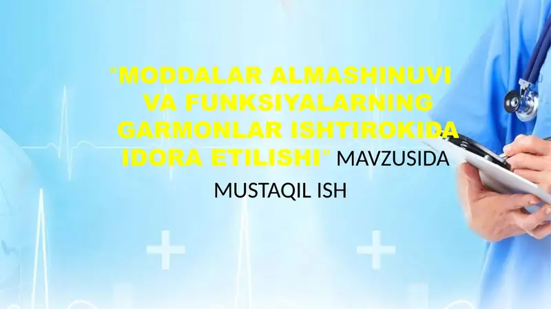 Moddalar almashinuvi va funksiyalarning garmonlar ishtirokida idora etilishi