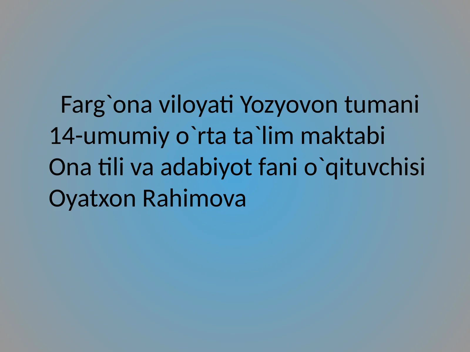 Ona tili va adabiyot fanidan taqdimot