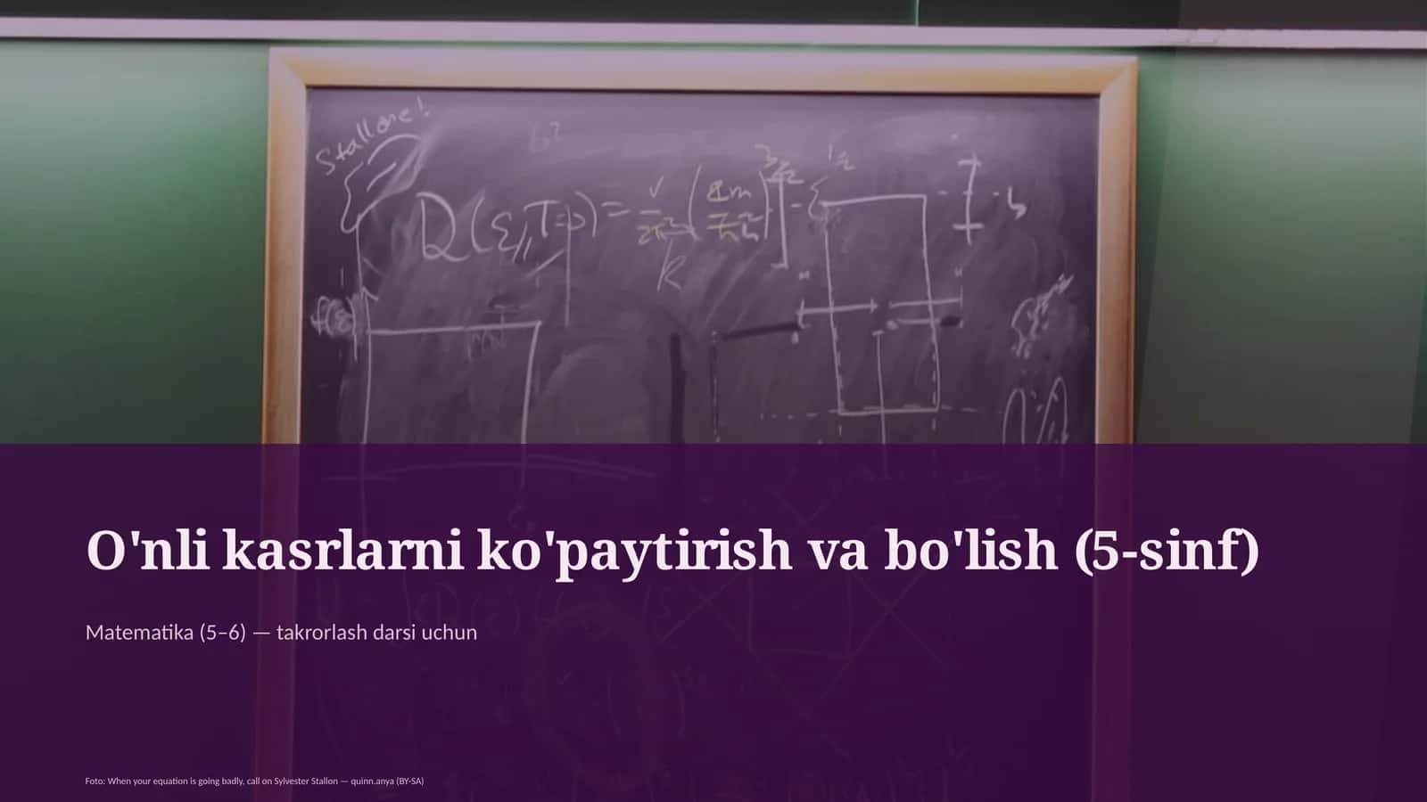 O'nli kasrlarni ko'paytirish va bo'lish (5-sinf)