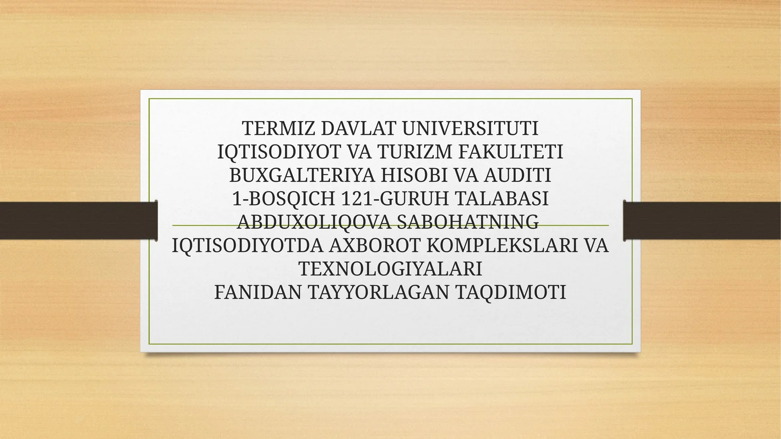 Algoritmlashtirish va dasturlash asoslari