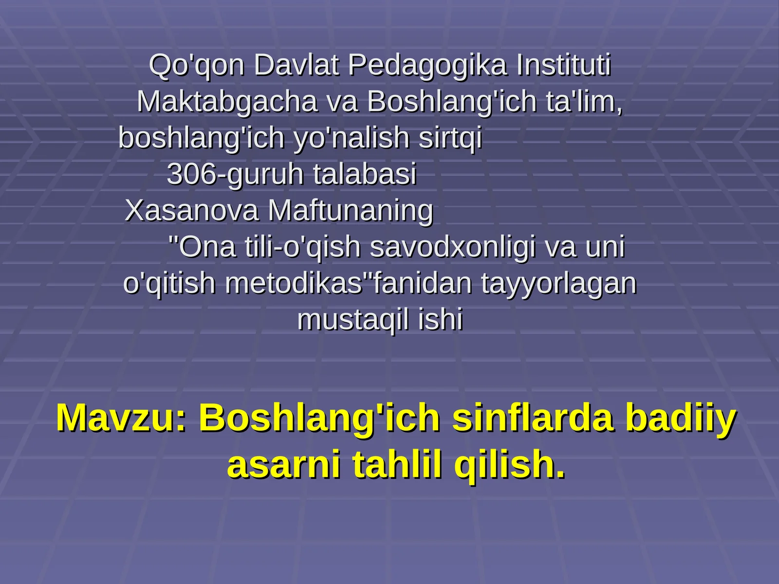 Badiiy asarni tahlil qilish