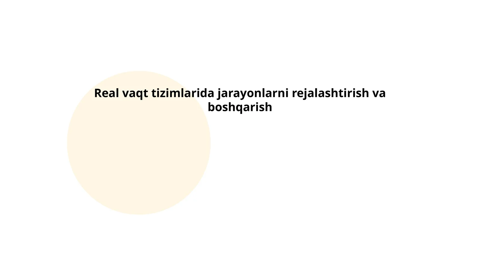 Real vaqt tizimlarida jarayonlarni navbatlash
